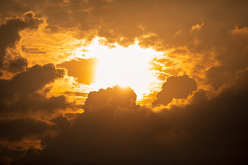 Wall Mural - abstract photo of dramatic clouds on the sunset or evening time.