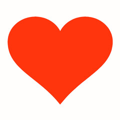 Wall Mural - red heart on a white background