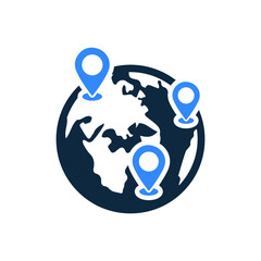 Location, map, world icon. Simple vector design.