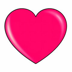 Wall Mural - pink heart on a white background