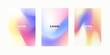 Trendy colorful posters set. Modern soft gradient mesh shapes