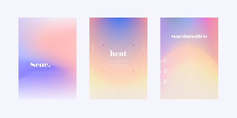 Wall Mural - trendy colorful posters set. modern soft gradient mesh shapes