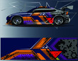 © Gib - Race car wrap decal designs. Abstract racing and sport background for car livery or daily use car vinyl sticker