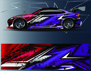  Race car wrap decal designs. Abstract racing and sport background for car livery or daily use car vinyl sticker