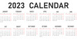 © SYHM MEDİA - Horizontal vector design of 2022 and 2023 year calendars. 2022 and 2023 calendar on white background for organization and business. The week starts on Monday.