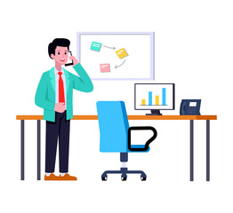 Wall Mural - office worker