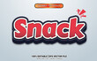Snack crunchy red 3d text effect template design