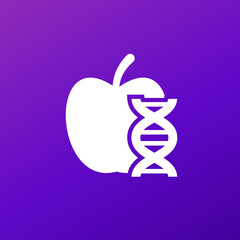 Poster - genetically modified apple icon, vector design