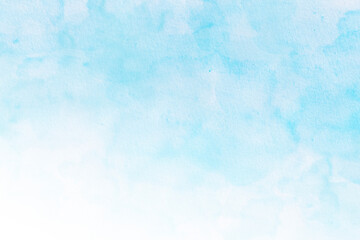 Wall Mural - watercolor illustration cloudy art abstract blue color texture background, clouds and sky pattern. w