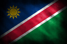 The Flag Of Namibia On A Retro Looking Background