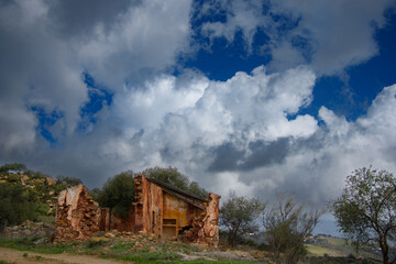 Ruins in a very beautiful valley in Andalusia near Villanueva de la conception, Spain