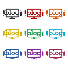 Sticker - Blog monitor icon color set