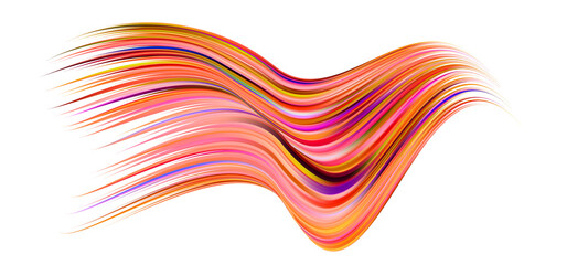 Canvas Print - Colorful flow brush stroke. Ribbon isolated line.