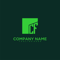 CF initial monogram logo with square style design