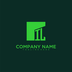 IL initial monogram logo with square style design