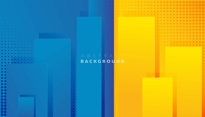 Wall Mural - Abstract background modern design with blue  and yellow colour background pattern cube style 