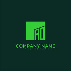 RO initial monogram logo with square style design