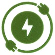Symbol für grüne Energie mit Stromkabel