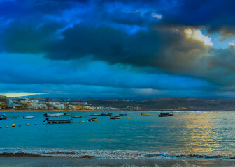 Wall Mural - panoramic view of the city of las palmas