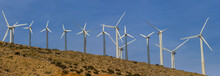 Panoramic View Of Windmill Farm Near Palm Springs ,California.