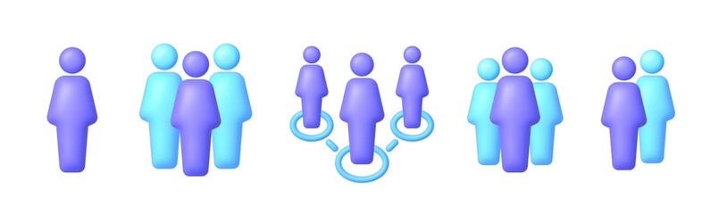 Global social network. 3d vector people character illustration. Social media set design. 3d illustration with network. Vector illustration design