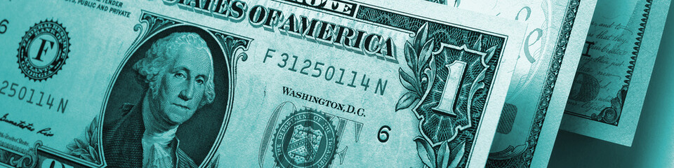 Wall Mural - us money banknotes of 1, 10 and 100 dollars closeup. dark banner or headline about the american doll