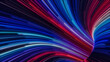 © RocknRoller Studios - Wavy Neon Lights Tunnel with Blue, Red and Purple Streaks. 3D Render.