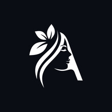 An Illustration Of A Logo Combining The Letter A With A Woman's Face