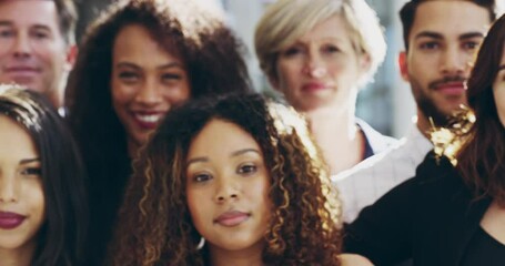 Aufkleber - Take business a little easier. 4k video footage of a group of happy businesspeople standing in their workplace lobby.
