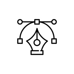 Wall Mural - pen tool icon. pixel perfect, editable stroke, line