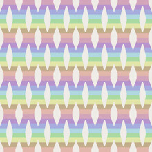 Back Dim Rainbow And White Polka Dot. Vector With Seamless Shapes.