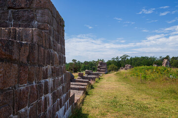 Wall Mural - Ruins of the fortress of Bomarsund in Åland Islands, Finland, on a sunny day in the summer. It was built during 1832-1854 and it's a free and public open-air historic site.