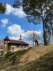 ancient stone castle on the background of nature