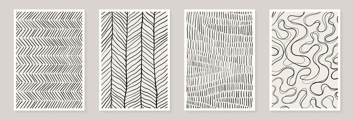 Creative minimalist hand painted Abstract art grunge background with black line abstract art. Design for wall decoration, postcard, poster or brochure, home decoration