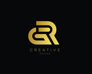 Creative Minimal Letter GR Logo Design | Unique GR Monogram