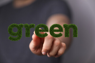 Poster - Hands holding green nature business