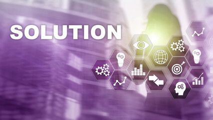 Wall Mural - business solutions, success and strategy concept. structuring virtual diagram of business process wi