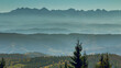 Panorama of the Tatra Mountains from the observation tower in Goriec