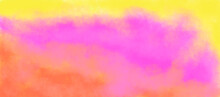 Watercolor Background With Streaks. Pink, Yellow, Orange