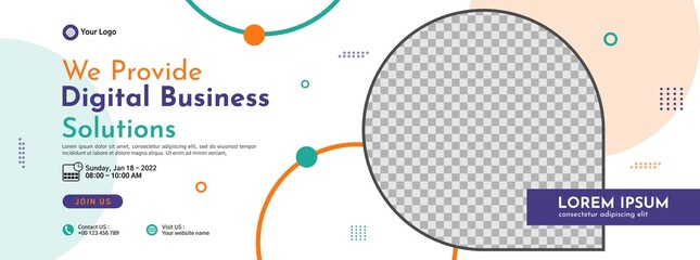 Business conference banner template design for webinar, marketing, online class program, etc