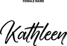 Kathleen Brush Typography Text Design Given Girl Name 