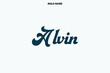 © Pleasant Mode Studio - Alvin Boy Name in Stylish Bold Typography Text Sign