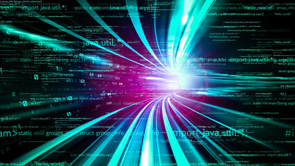 Wall Mural - software development, application programming code and tacit computer coding . concept of smart digi