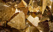 Pyrite crystals close up