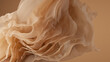 © wacomka - 3d render, abstract background with wavy layers of beige drapery, vintage fashion wallpaper