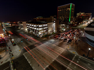 Wall Mural - Busy intersection at night in downtown Boise Idaho