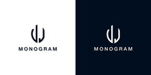 Leaf Style Initial Letter VJ Monogram Logo.