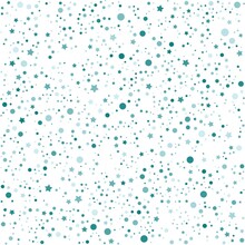 Blue Stars And Circles Pattern On The White Background. Vector Illustration.