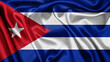 © Volodymyr - Close up realistic texture fabric textile silk satin flag of Cuba waving fluttering background. National symbol of the country. 10th of October, Happy Day concept