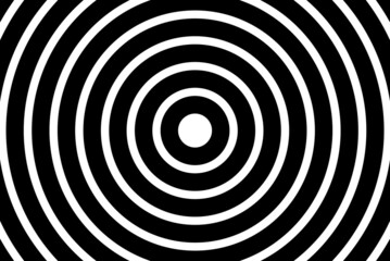 Sticker - hypnotic black and white circels 